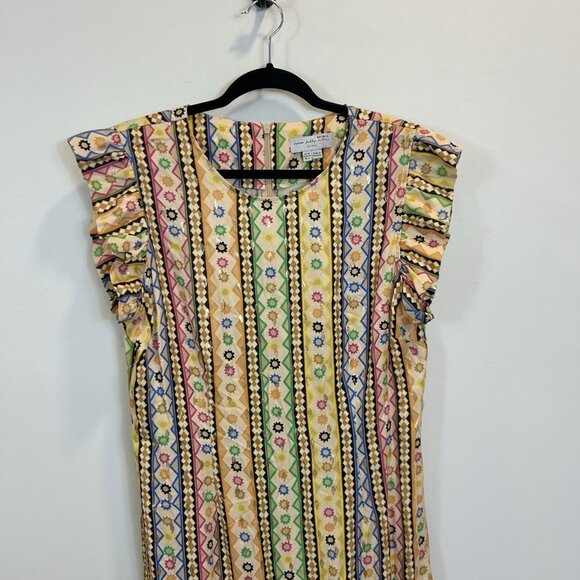 Anthropologie Never Fully Dressed Size 12 Remi Midi Dress Colorful Printed - Picture 3 of 16